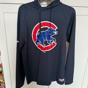 Stitches Chicago cubs Navy Textured shirt with hood lightweight